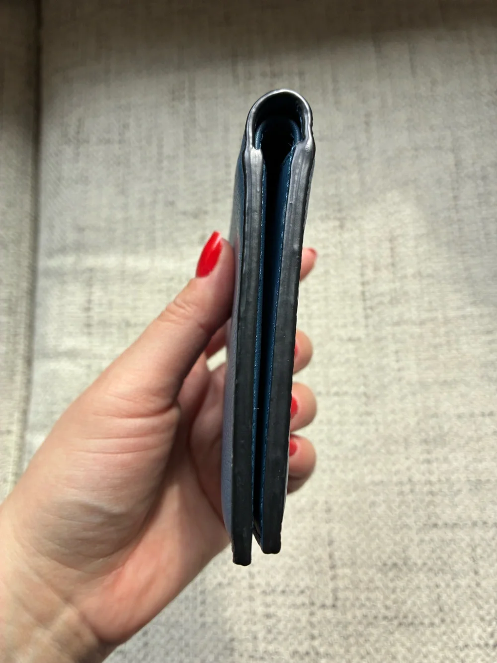COACH Men's Blue Leather Bi-Fold Wallet
